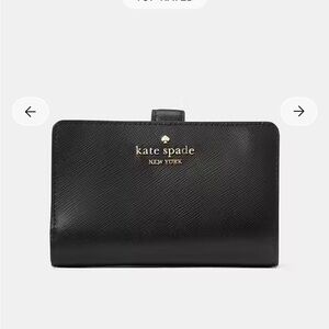 Kate Spade Black Madison Medium Bifold Wallet NWOT